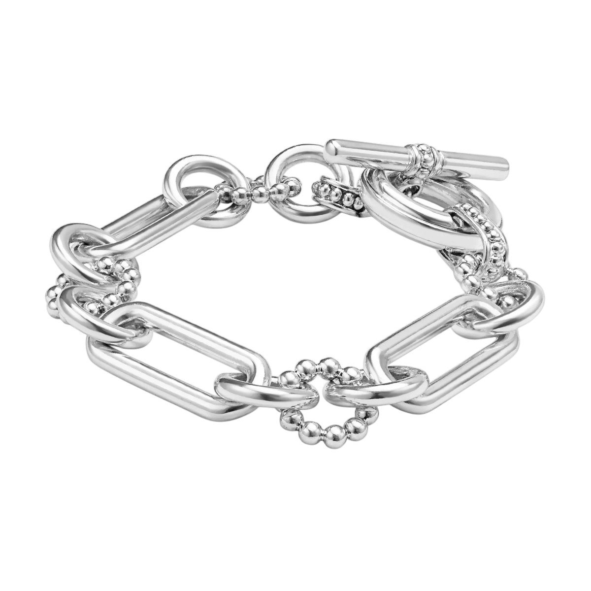LAGOS Signature Caviar Sterling Silver Link Bracelet, 7