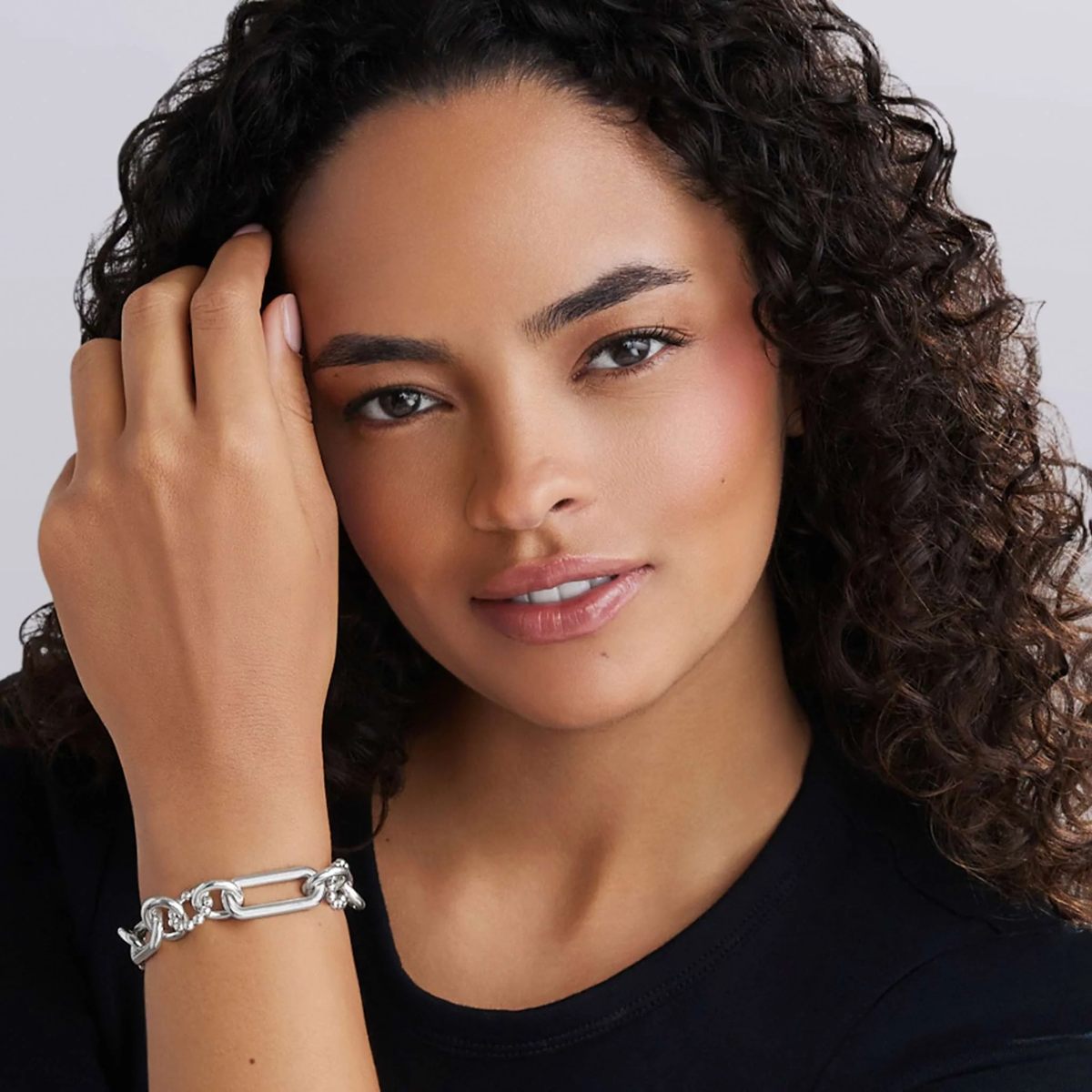 LAGOS Signature Caviar Sterling Silver Link Bracelet, 7