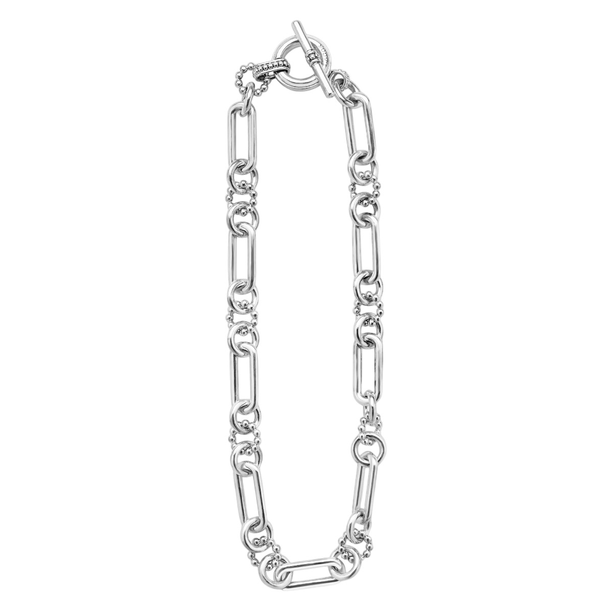 LAGOS Signature Caviar Sterling Silver Large Link Necklace, 18