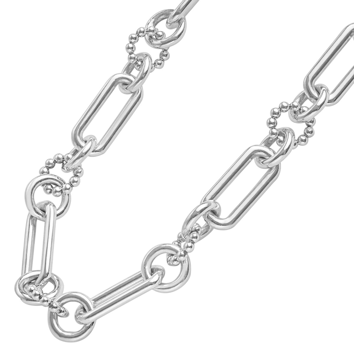 LAGOS Signature Caviar Sterling Silver Large Link Necklace, 18
