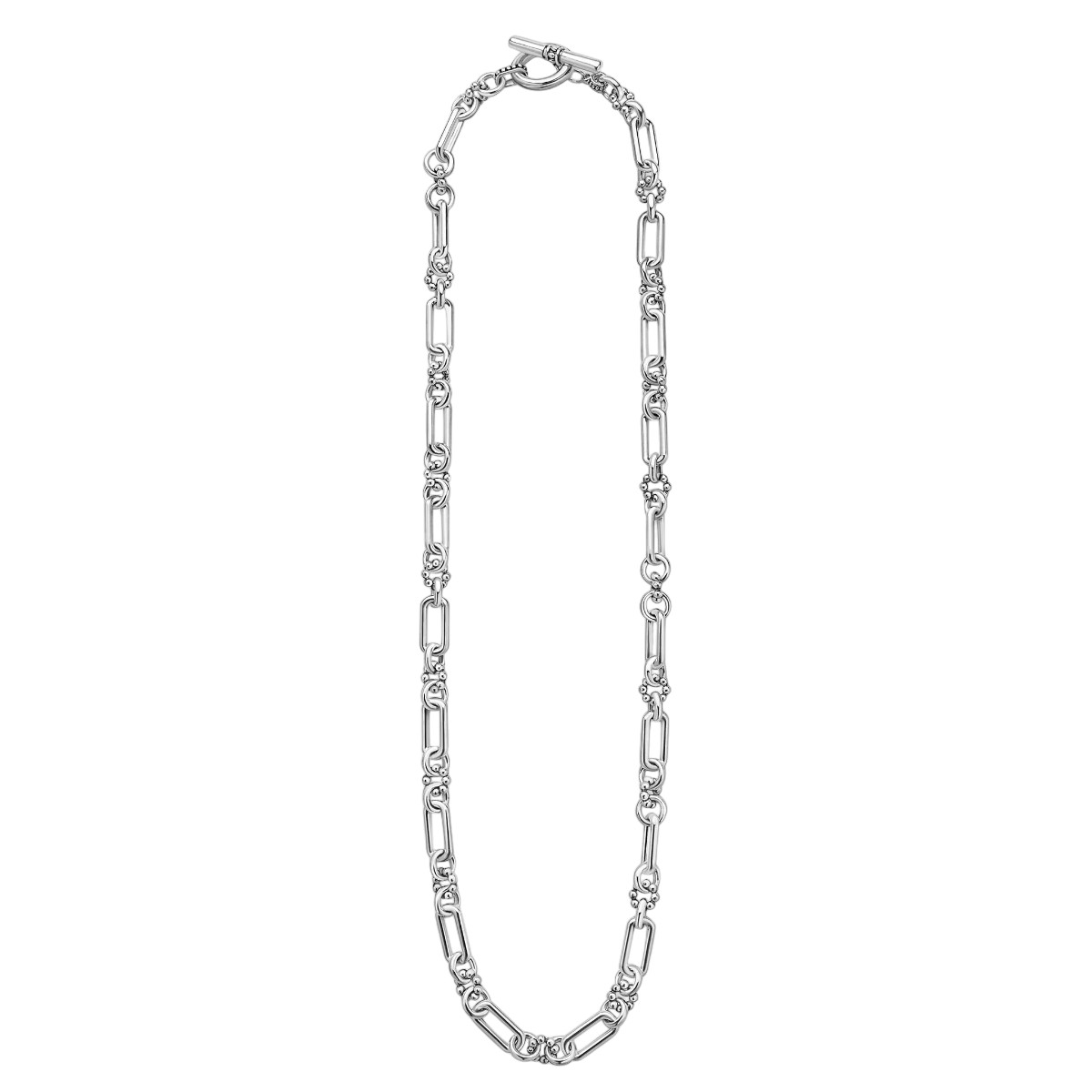 LAGOS Signature Caviar Sterling Silver Petite Link Necklace, 18
