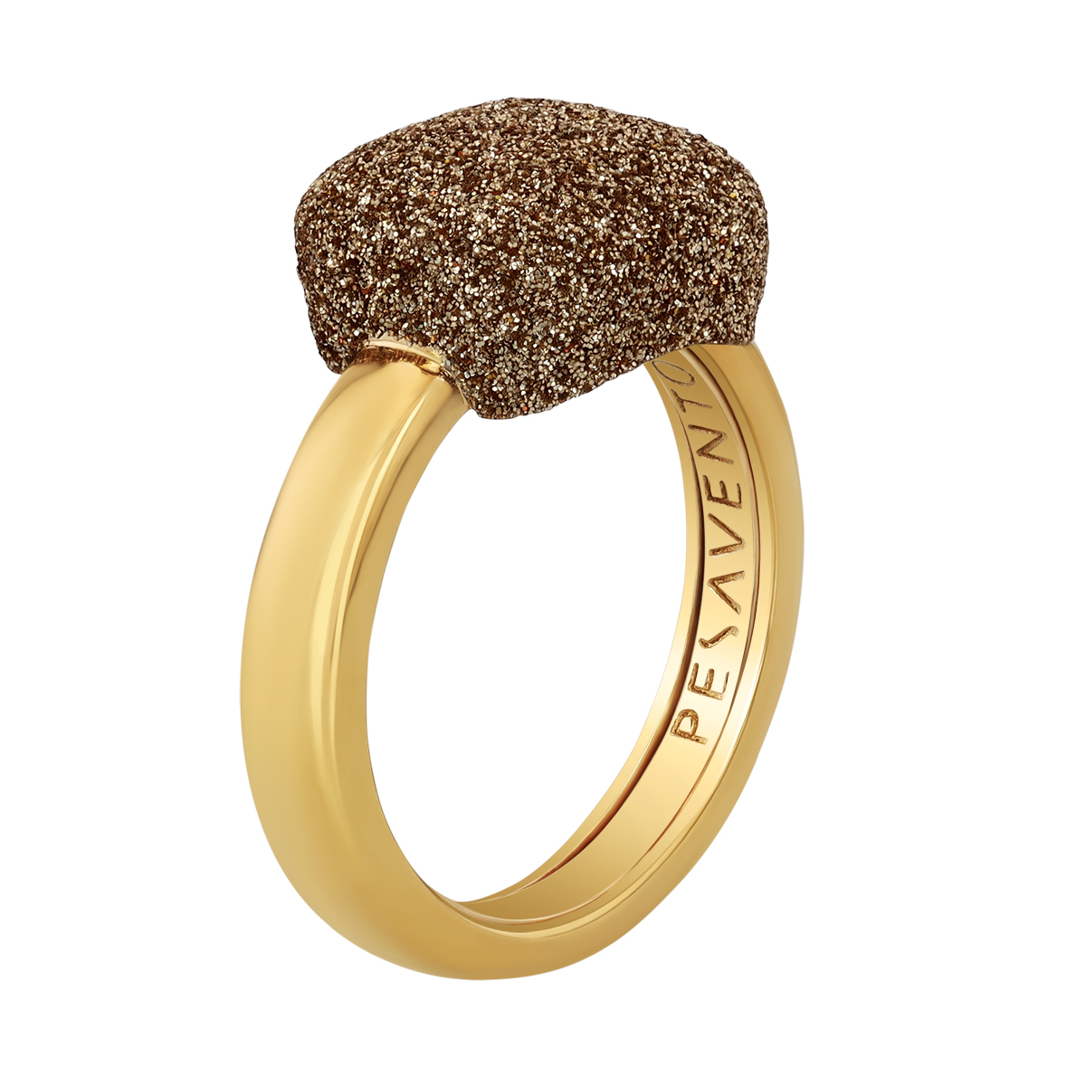 Pesavento Gold on Gold Yellow Gold Vermeil Dust Square Ring