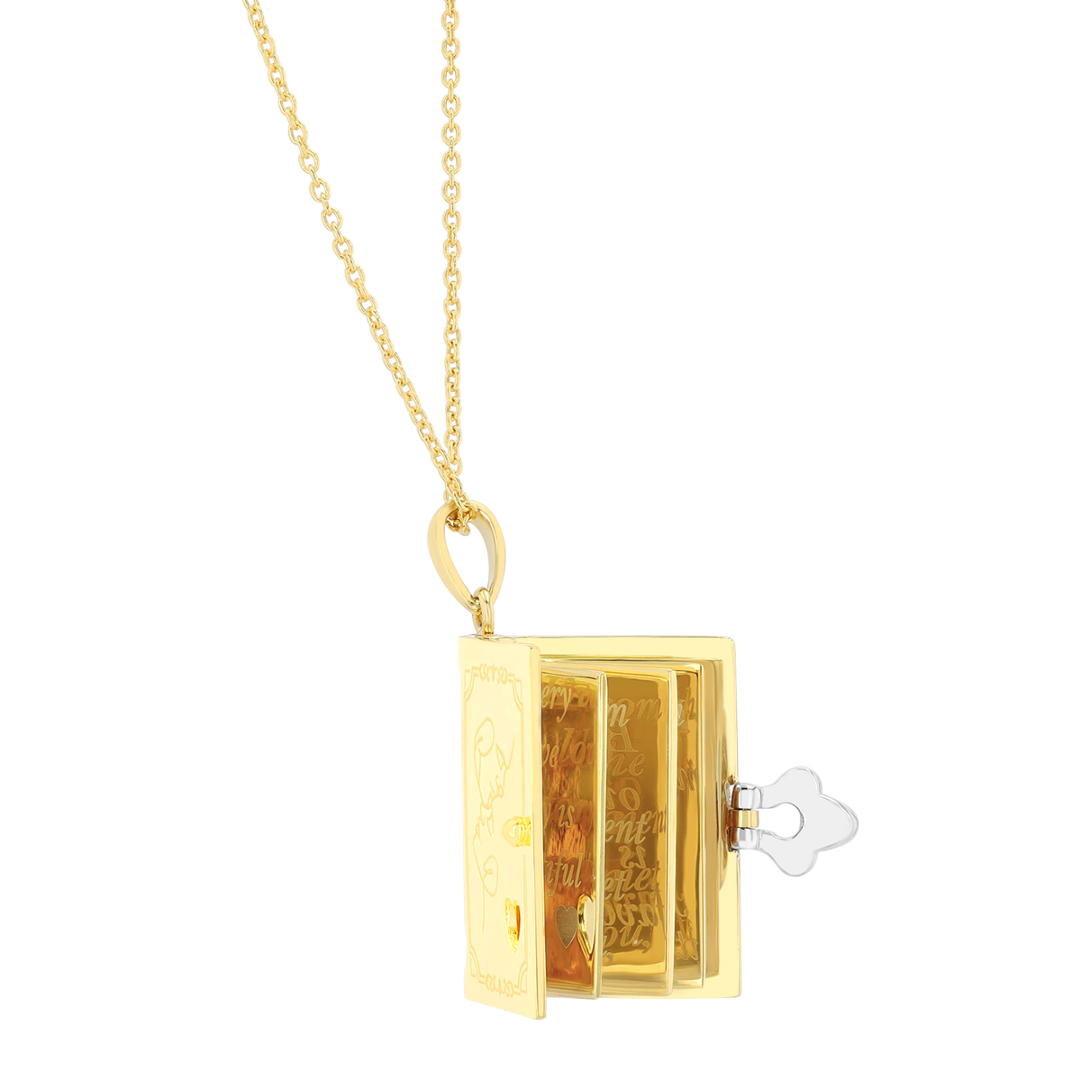 Roberto Coin Tiny Treasures Two Tone Love Story Book Necklace, 18