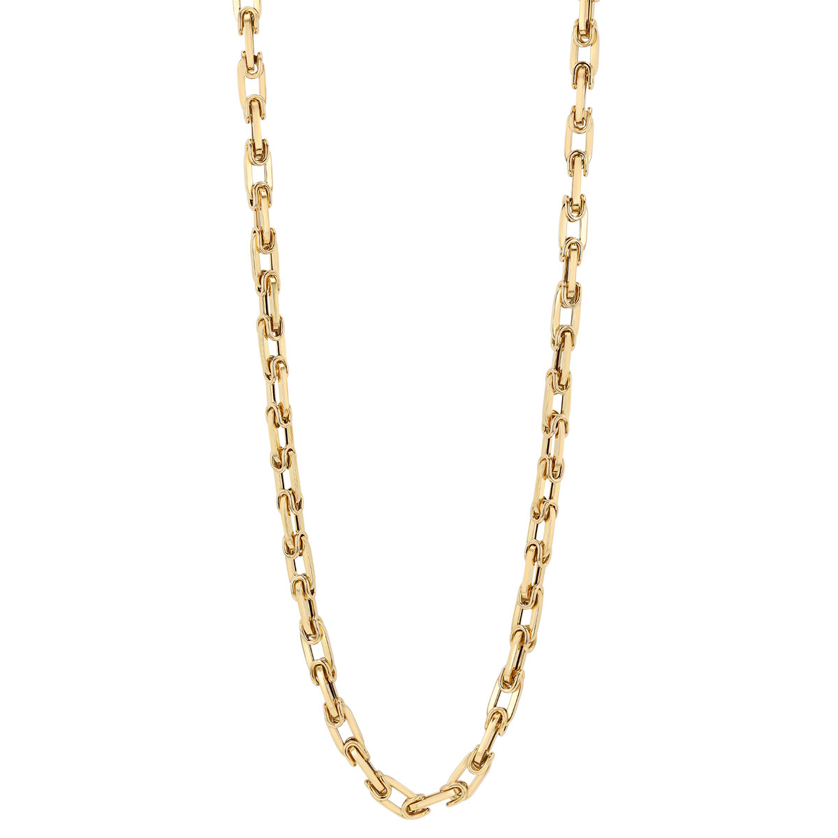 Roberto Coin Yellow Gold Rectangle Link Chain Necklace