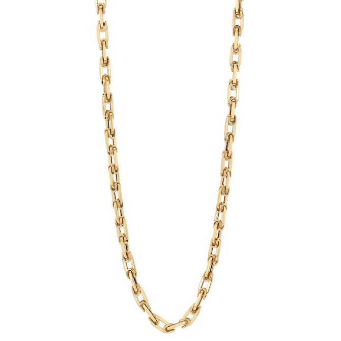 Roberto Coin Yellow Gold Rectangle Link Chain Necklace