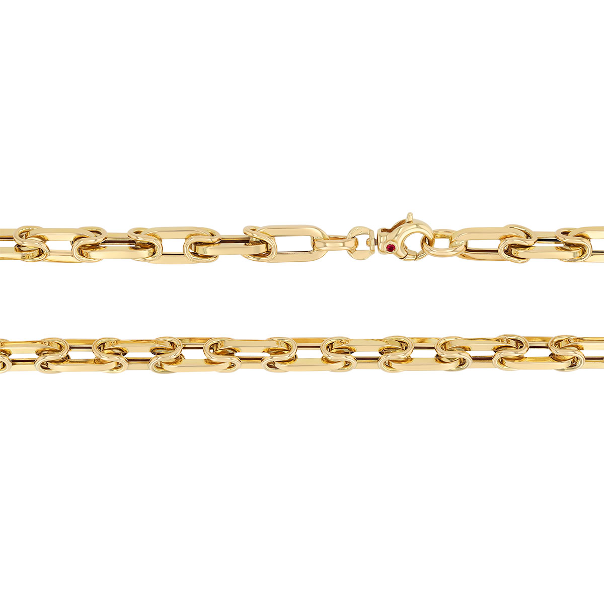 Roberto Coin Yellow Gold Rectangle Link Chain Necklace