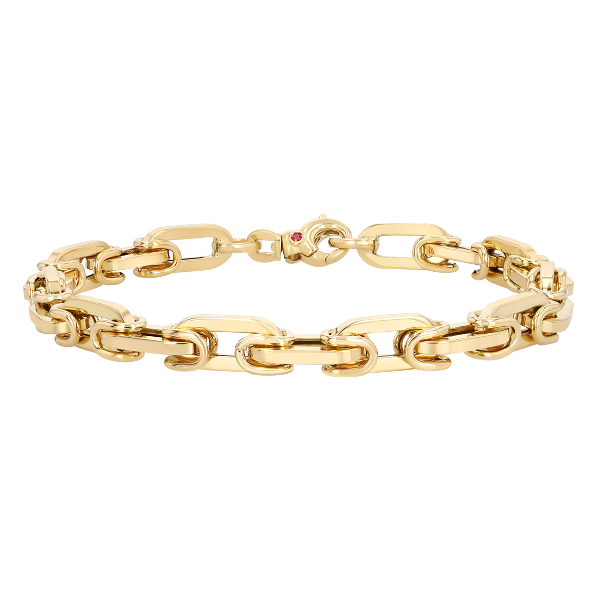 Roberto Coin Yellow Gold Layered Paperclip Chain Bracelet, 8