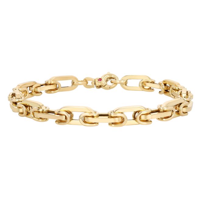 Roberto Coin Yellow Gold Layered Paperclip Chain Bracelet, 8"