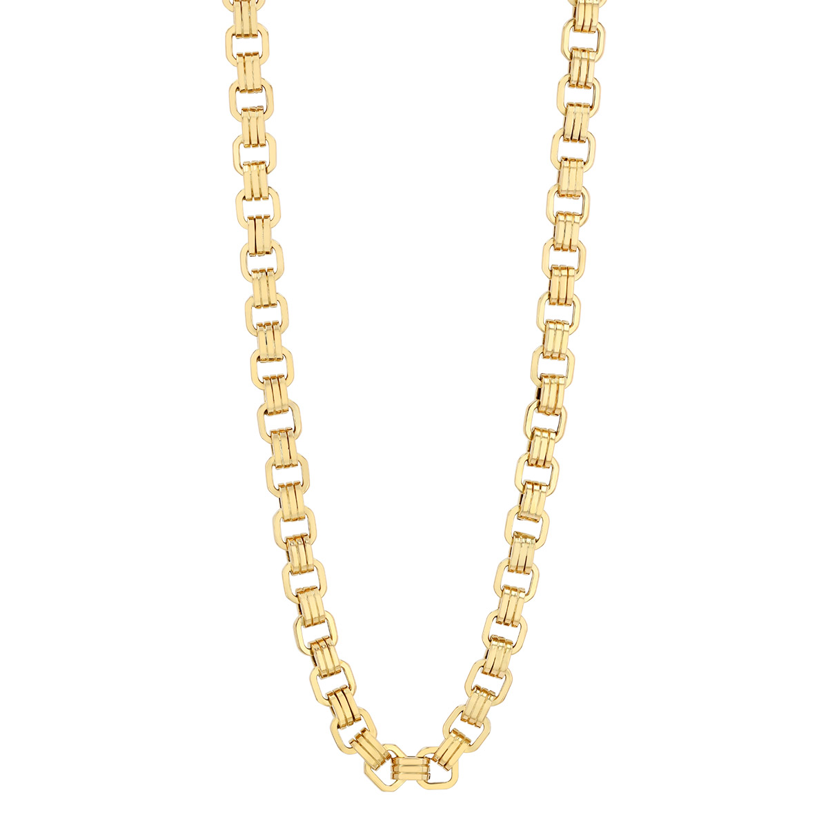 Roberto Coin Yellow Gold Fluted Square Link Necklace