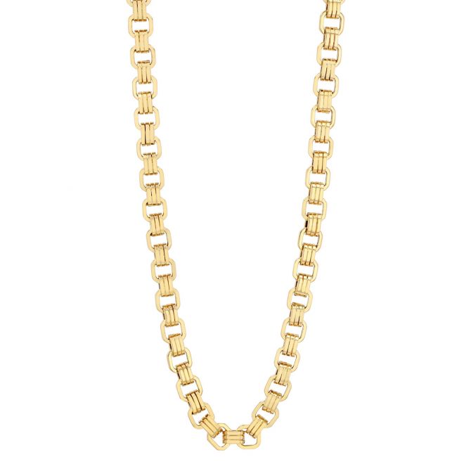 Roberto Coin Yellow Gold Fluted Square Link Necklace