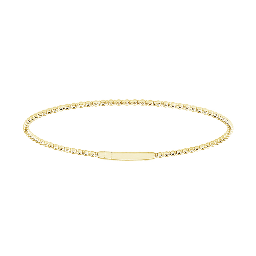iDD Flexie Yellow Gold Beaded Flexible Bracelet, 6.75
