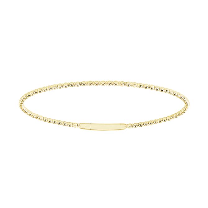 iDD Flexie Yellow Gold Beaded Flexible Bracelet, 6.75"
