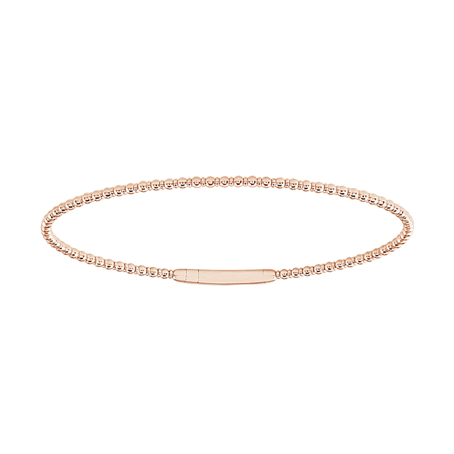 iDD Flexie Rose Gold Beaded Flexible Bracelet, 6.75