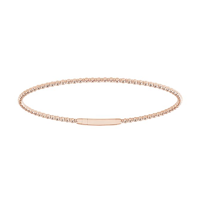iDD Flexie Rose Gold Beaded Flexible Bracelet, 6.75"