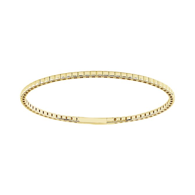 iDD Flexie Yellow Gold Square Beaded Flexible Bracelet, 6.75"