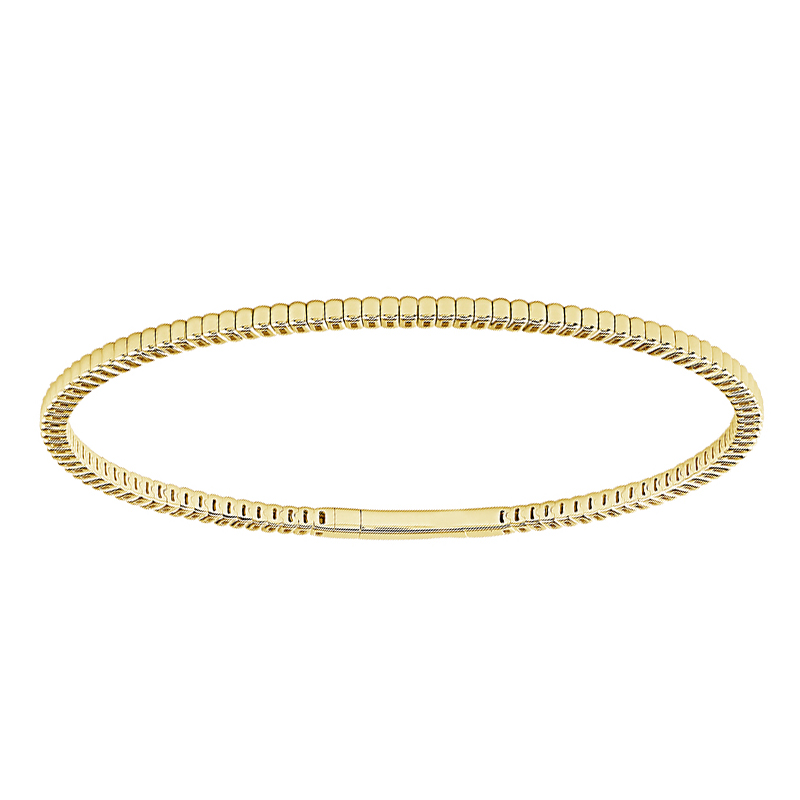 iDD Flexie Yellow Gold Oval Beaded Flexible Bracelet, 6.75