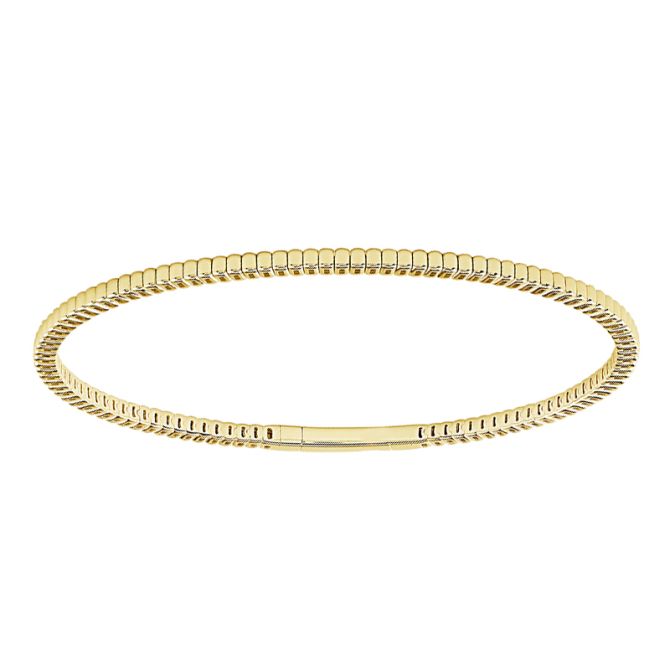 iDD Flexie Yellow Gold Oval Beaded Flexible Bracelet, 6.75"