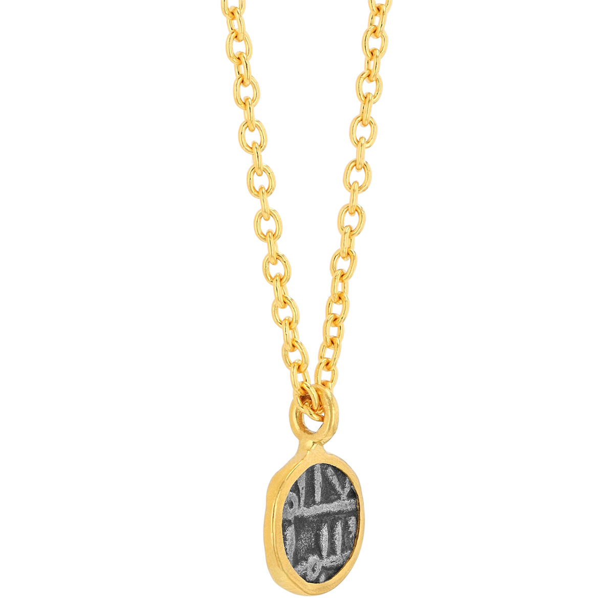 Gurhan Antiquities Yellow Gold  & Black Coin Pendant, 18