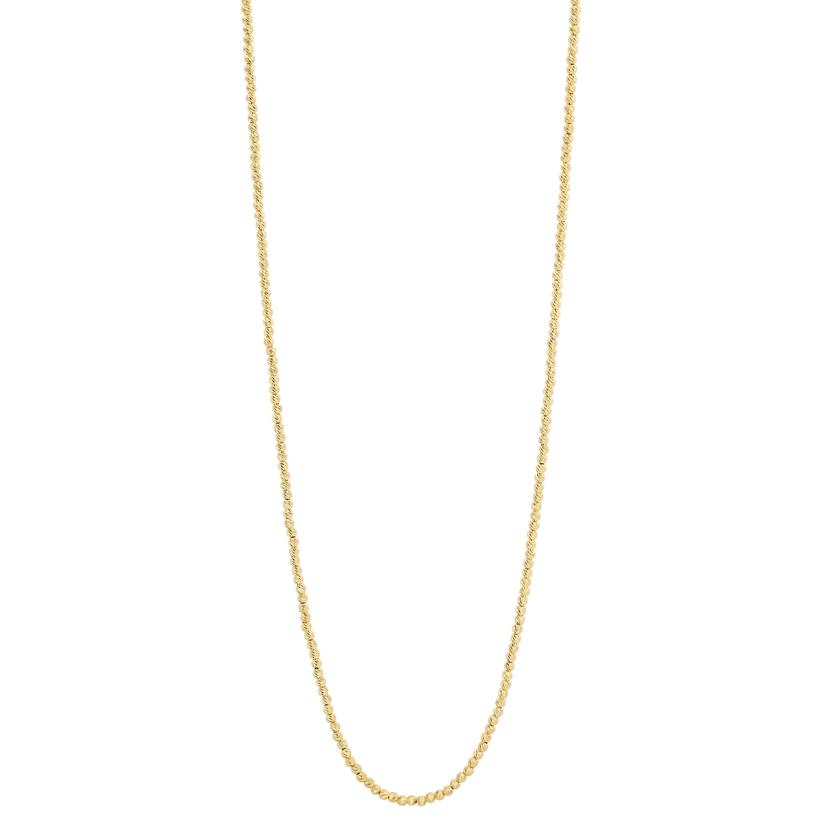 Yellow Gold Textured Ball Chain Necklace, 18