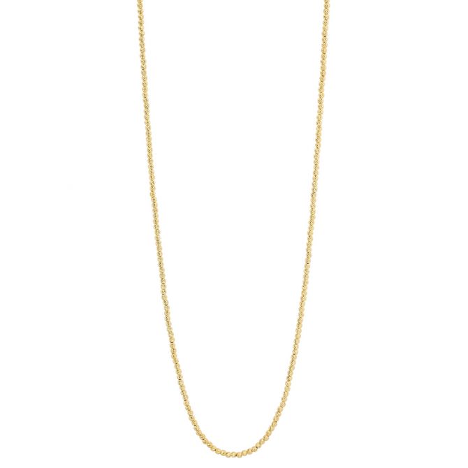 Yellow Gold Textured Ball Chain Necklace, 18"