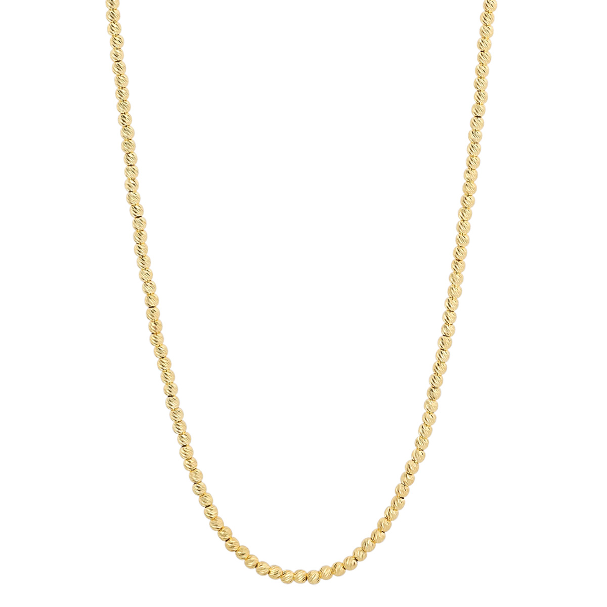 Yellow Gold Textured Ball Chain Necklace, 18