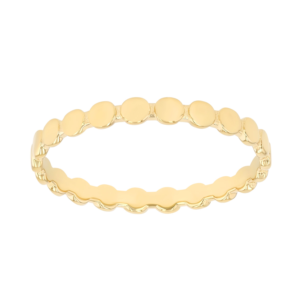 Yellow Gold Circle Pattern Stacking Ring, Size 7