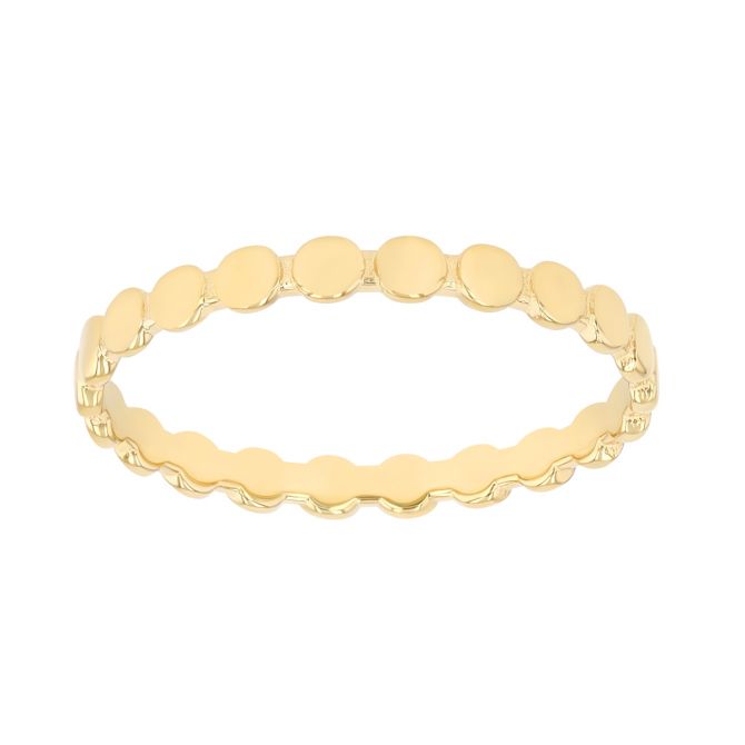 Yellow Gold Circle Pattern Stacking Ring, Size 7