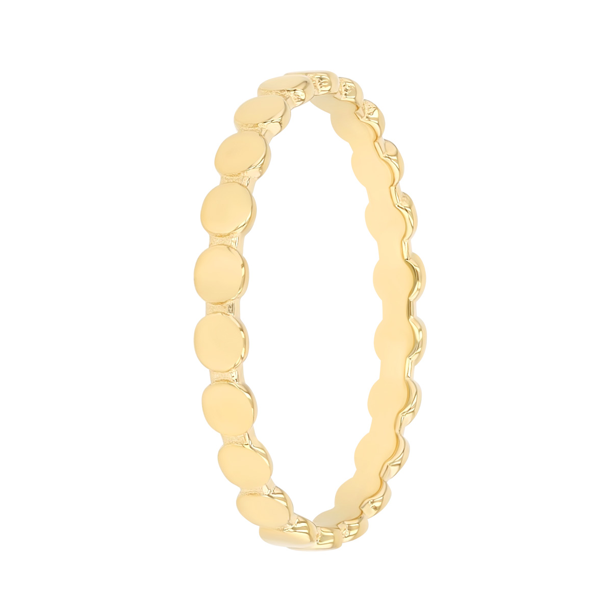 Yellow Gold Circle Pattern Stacking Ring, Size 7