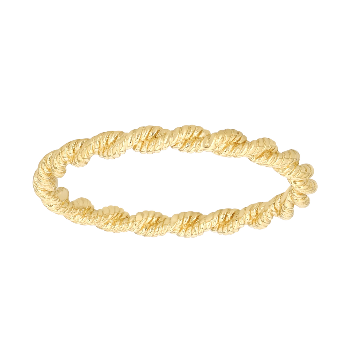 Yellow Gold Rope Stacking Ring, Size 7