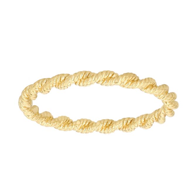Yellow Gold Rope Stacking Ring, Size 7