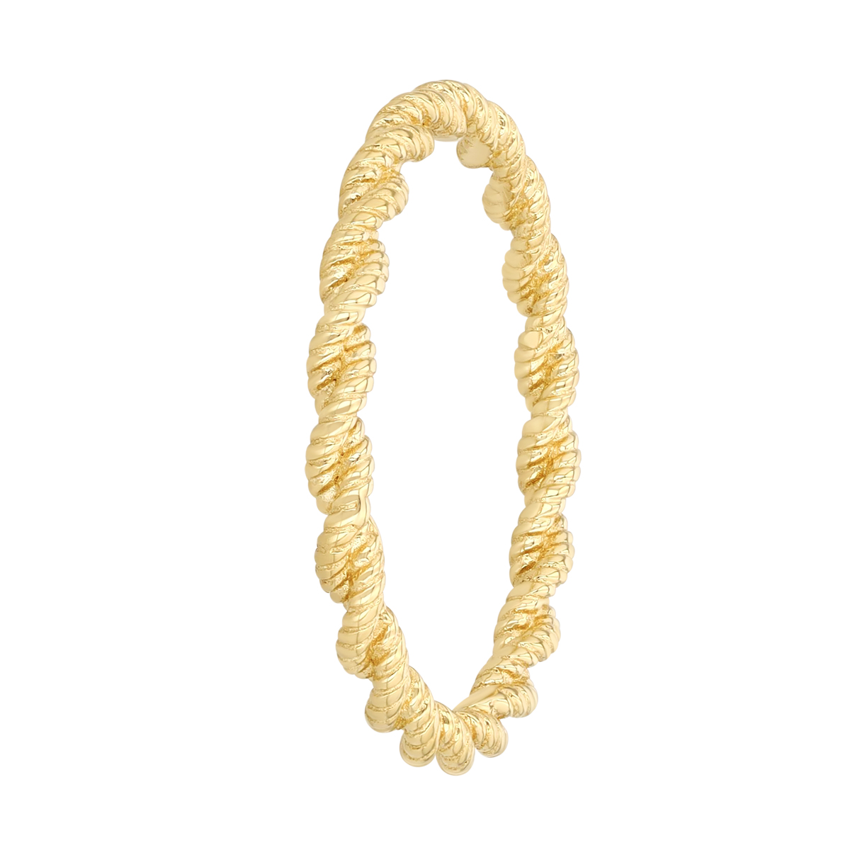 Yellow Gold Rope Stacking Ring, Size 7