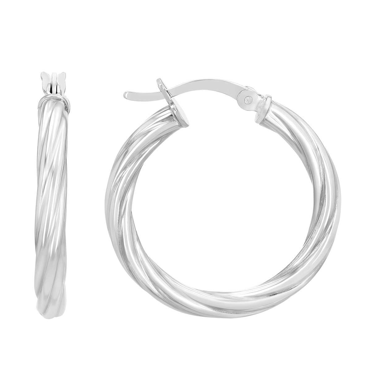 Sterling Silver Twisted Hoop Earrings