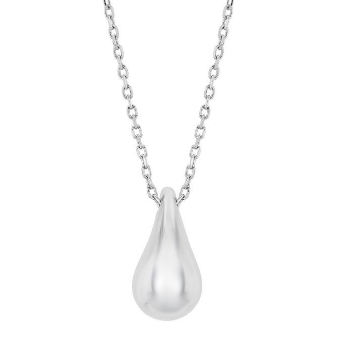 Sterling Silver Teardrop Pendant, 18"