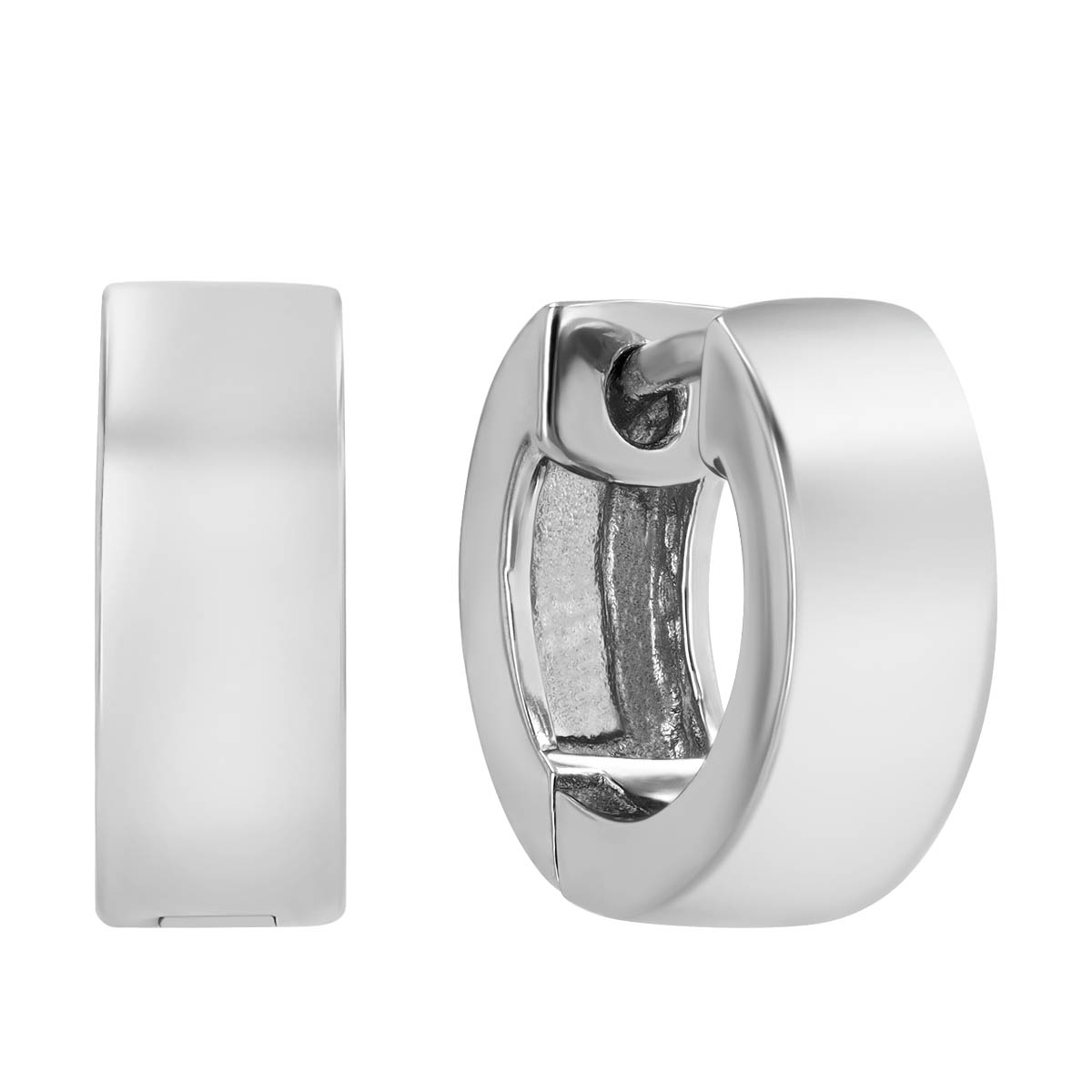 Sterling Silver Huggie Hoop Earrings, 13 mm
