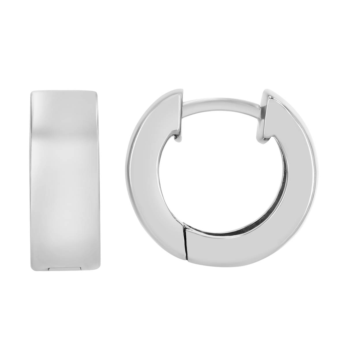 Sterling Silver Huggie Hoop Earrings, 13 mm