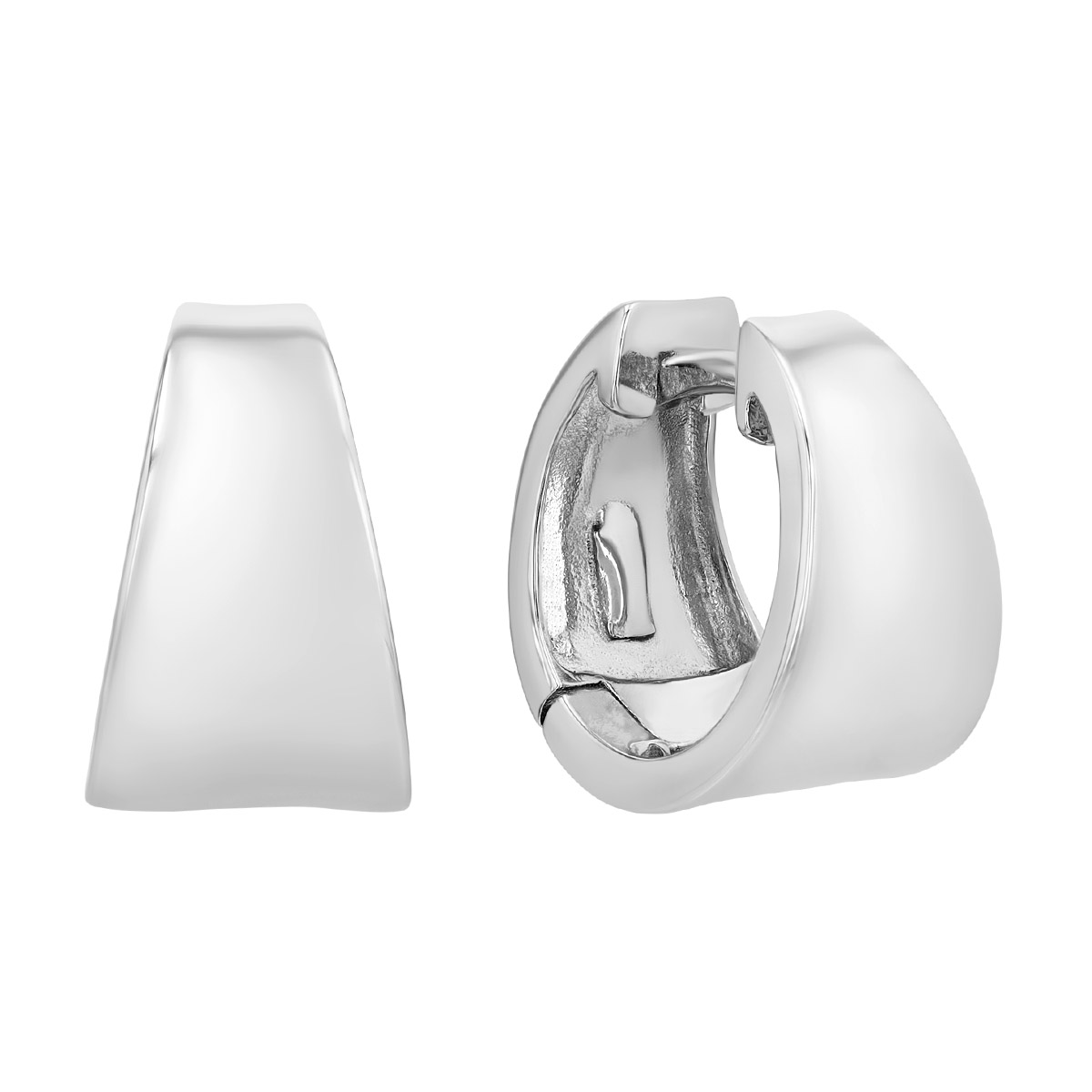 Sterling Silver Tapered Huggie Hoop Earrings