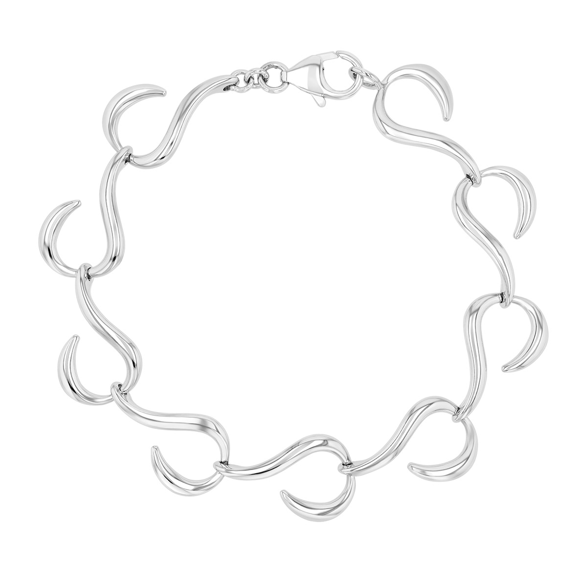 Sterling Silver Hook Link Bracelet, 7.5