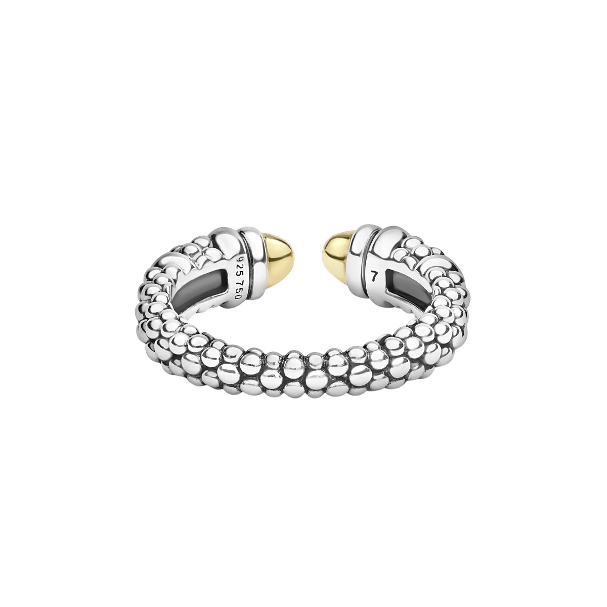 LAGOS Signature Caviar Two-Tone Station Versa Stacking Ring, Size 7