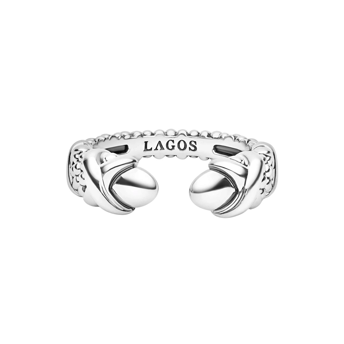LAGOS Signature Caviar Sterling Silver X Versa Ring, Size 6