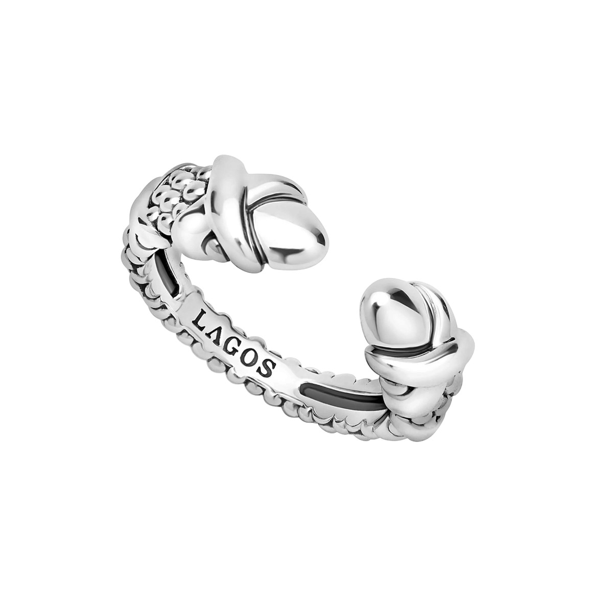 LAGOS Signature Caviar Sterling Silver X Versa Ring, Size 7
