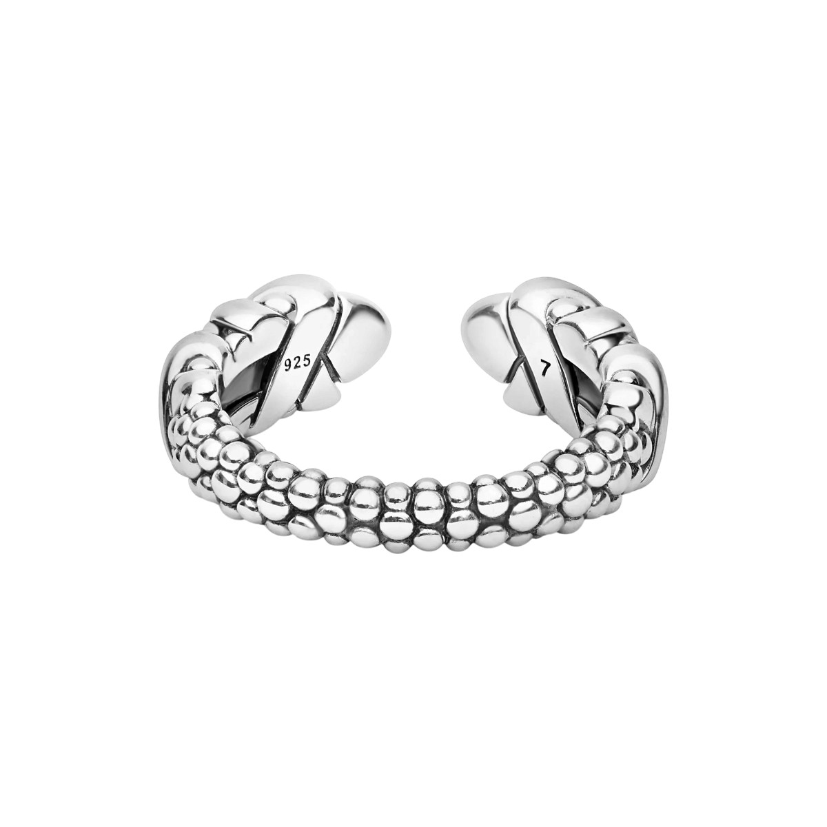 LAGOS Signature Caviar Sterling Silver X Versa Ring, Size 7