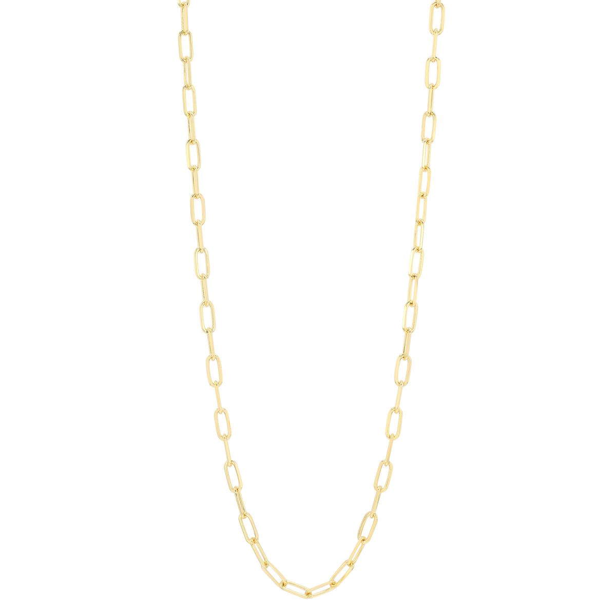 Yellow Gold Paperclip Chain Necklace, 18