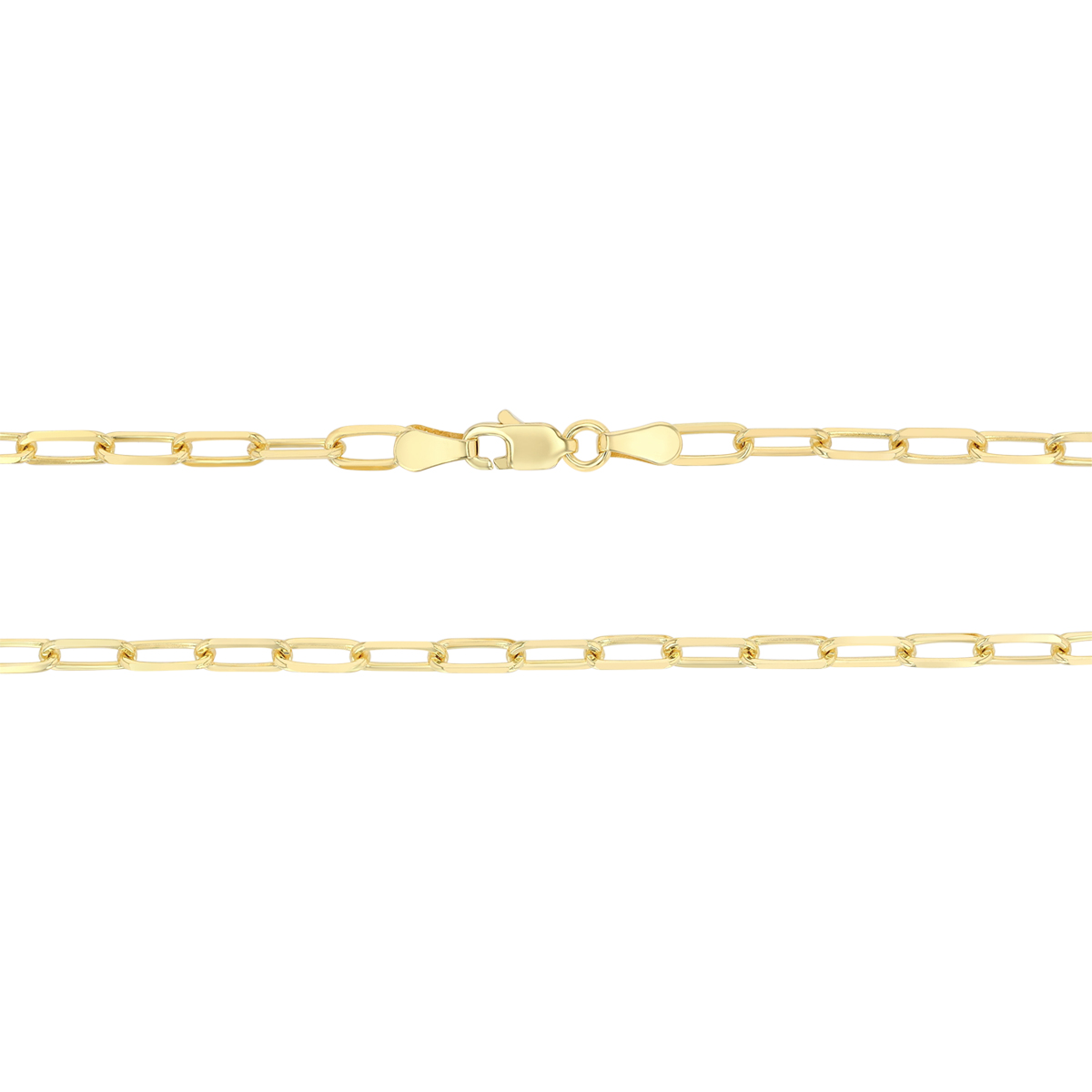 Yellow Gold Paperclip Chain Necklace, 18