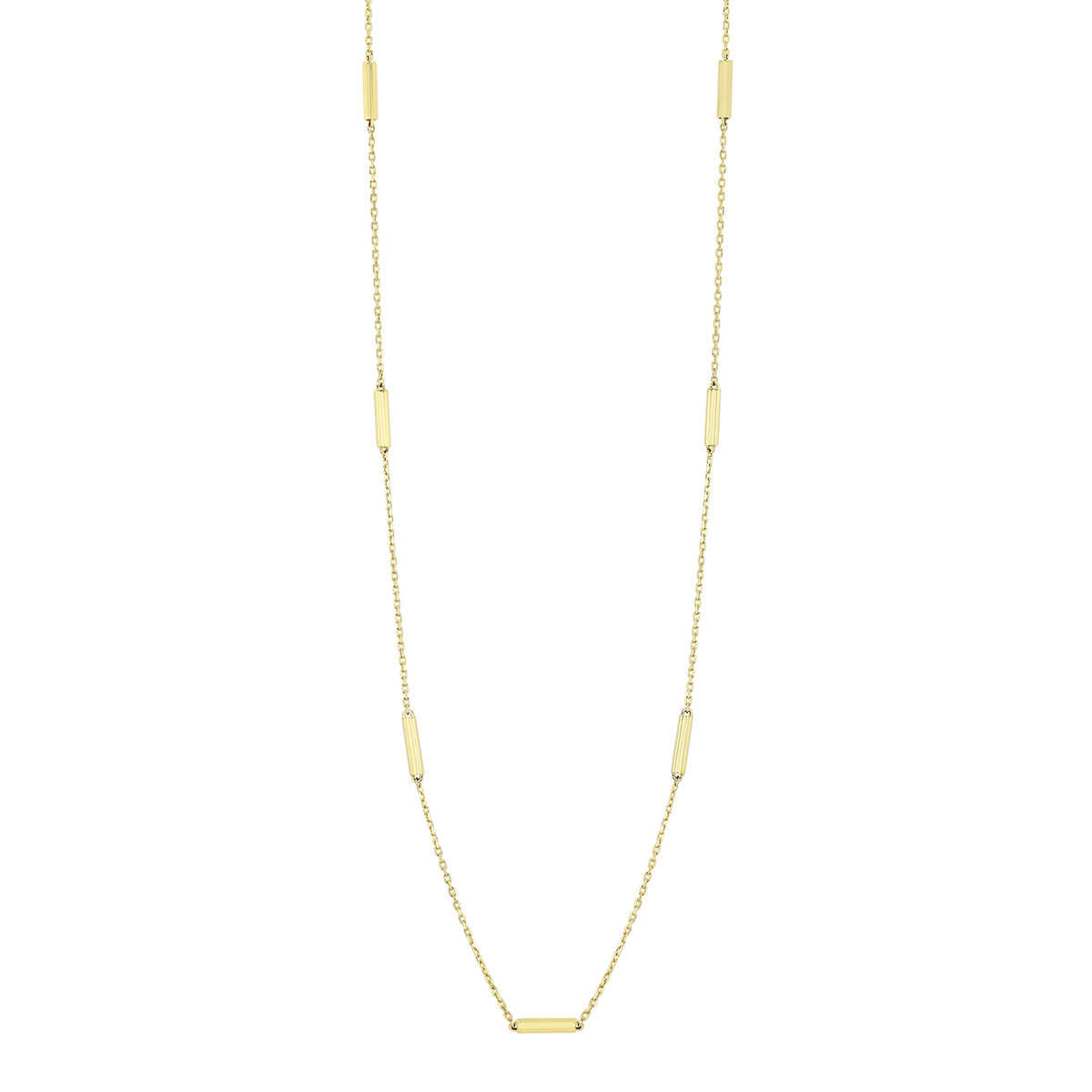Roberto Coin Designer Gold Yellow Gold Bar Station Necklace, 18