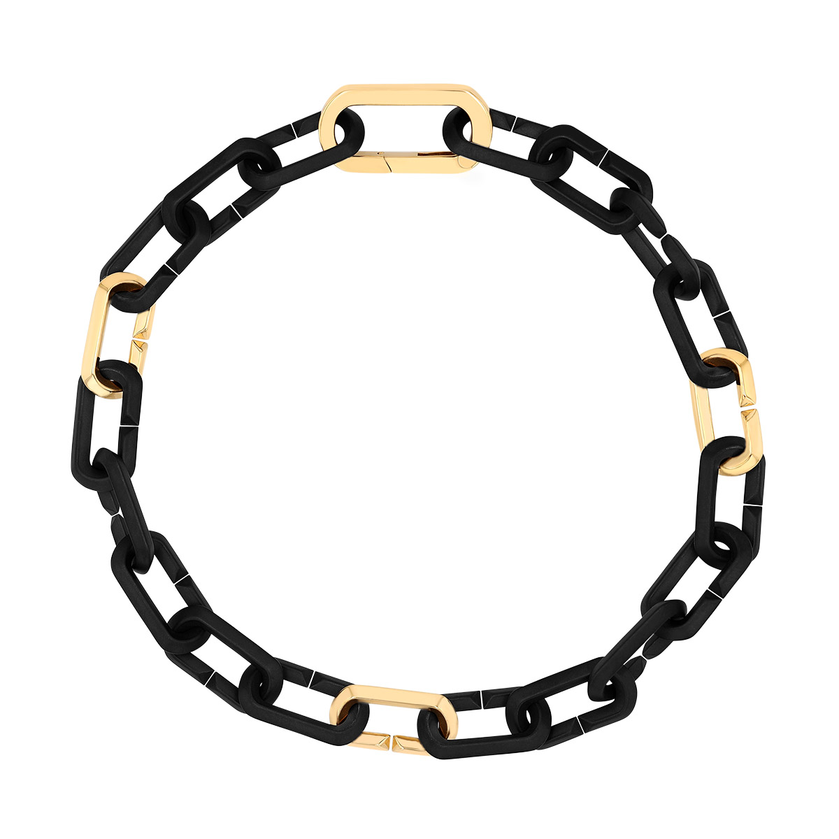Roberto Coin Black Ceramic & Yellow Gold Link Bracelet, 9.25