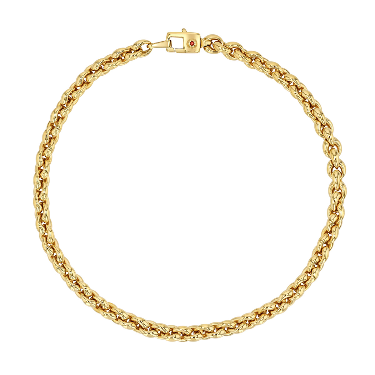 Roberto Coin Designer Gold Yellow Gold Rounded Link Chain Bracelet, 9