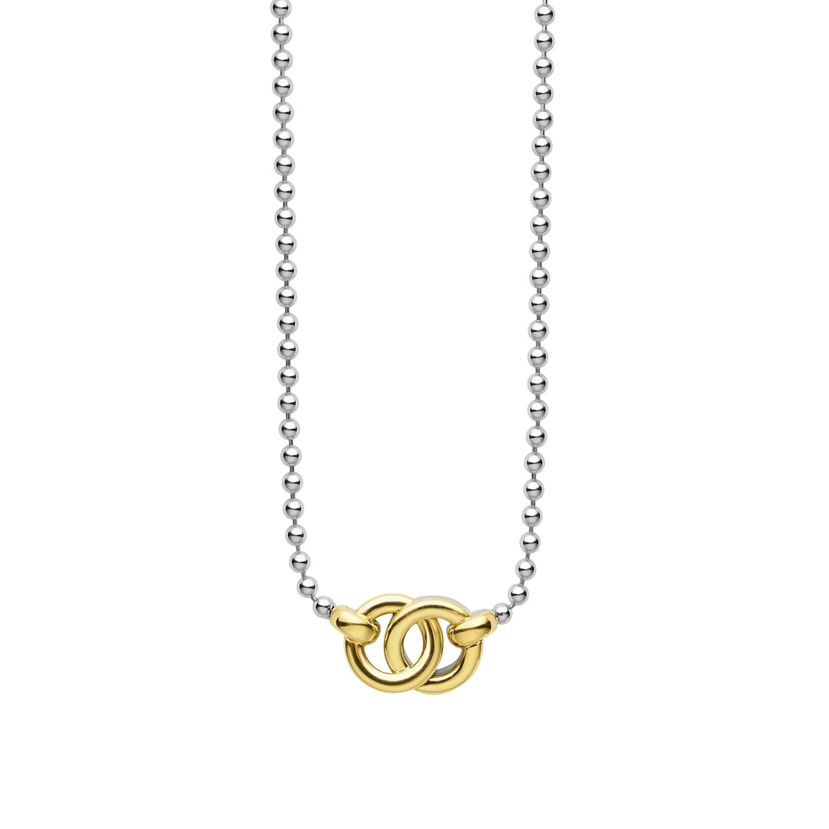 LAGOS Signature Caviar Two-Tone Interlocking Pendant Necklace, 16-18