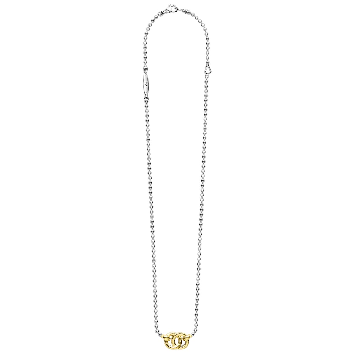 LAGOS Signature Caviar Two-Tone Interlocking Pendant Necklace, 16-18