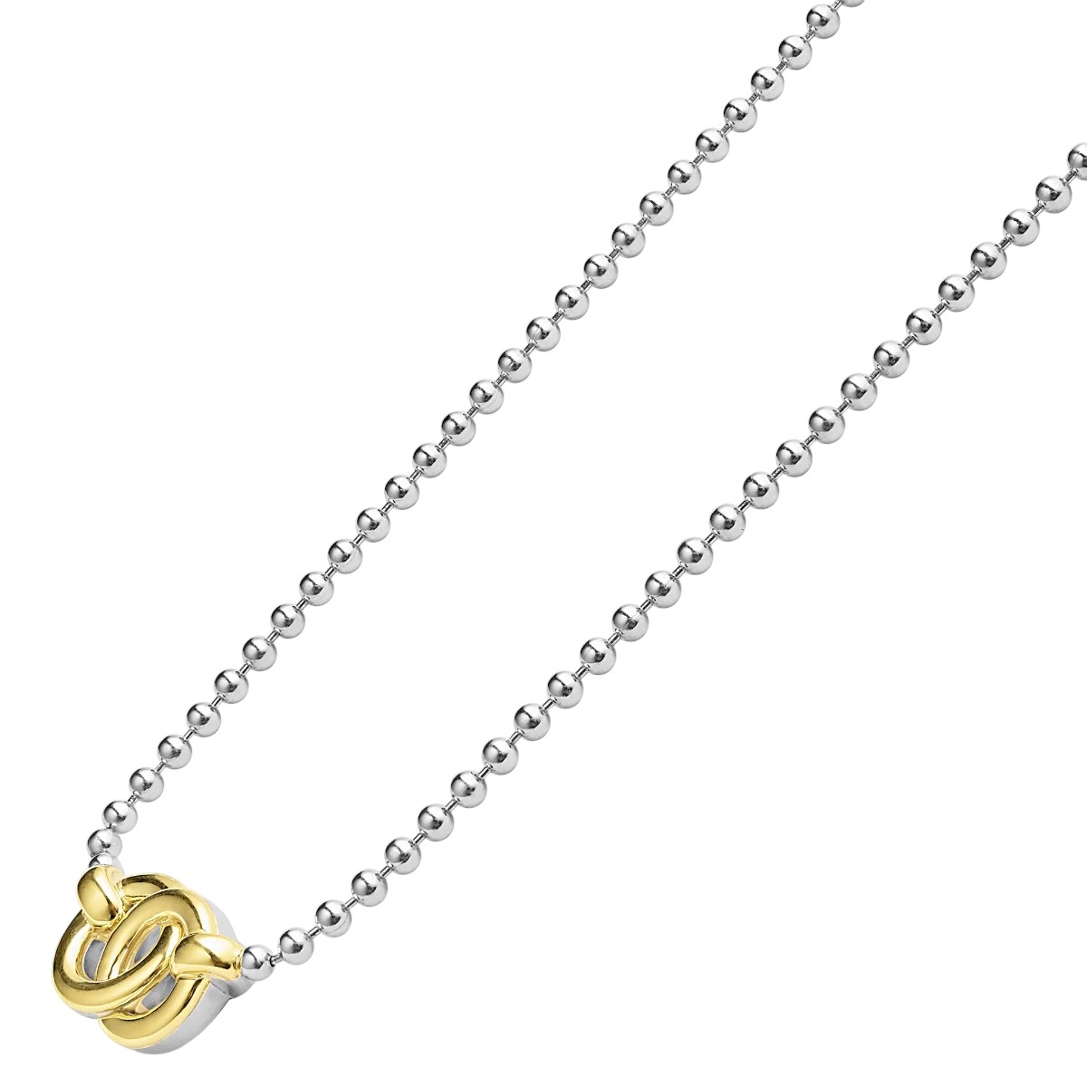 LAGOS Signature Caviar Two-Tone Interlocking Pendant Necklace, 16-18