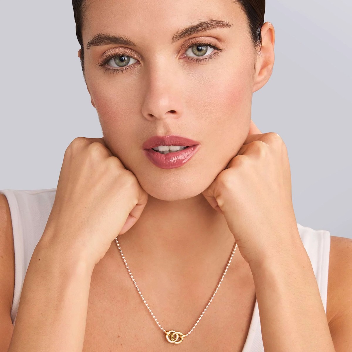 LAGOS Signature Caviar Two-Tone Interlocking Pendant Necklace, 16-18
